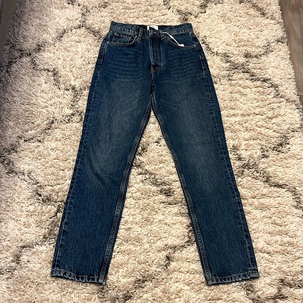 Anine Bing sonya high rise ankle slim jean. Size 26. New with tags. Button fly.